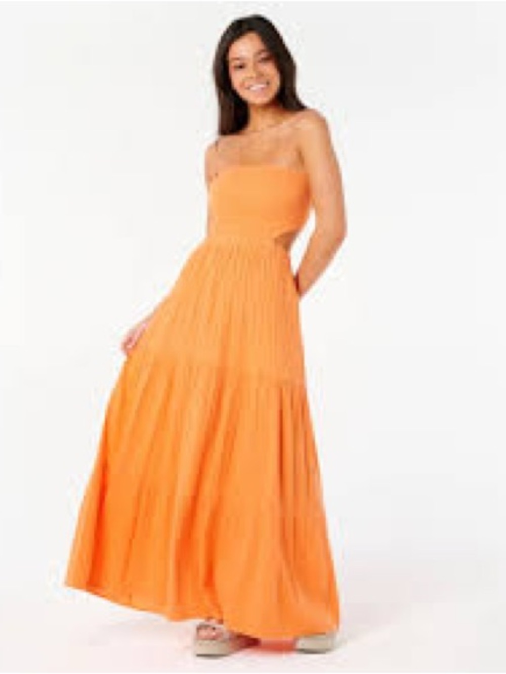 Surf Gypsy Orange Strapless Dress